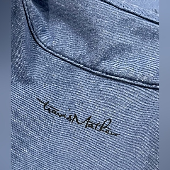Travis Mathew Size Small Navy Stripe Pullover Half Zip Golf Performance Sweater - Picture 5 of 6